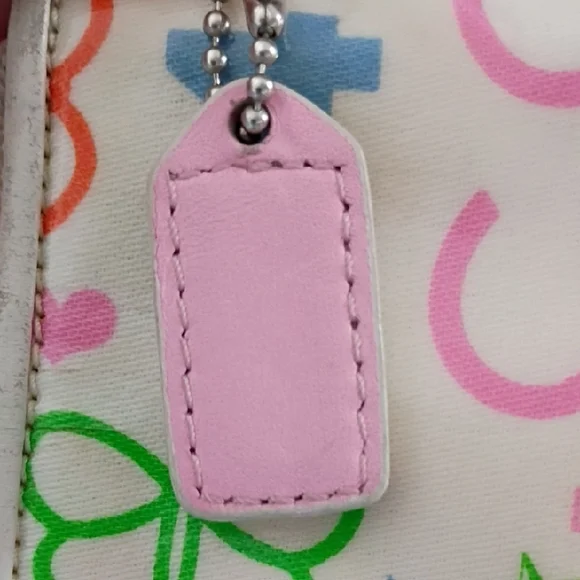 Coach Colorful Logo Wristlet *GUC* Comes With Coach Dust Bag - Picture 4 of 10